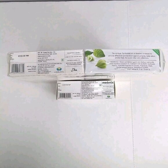 MEDIMIX AYURVEDIC Bar Soaps Lot of 5 4.4 oz Sandal Glycerin Turmeric Argan Herbs - Picture 3 of 8